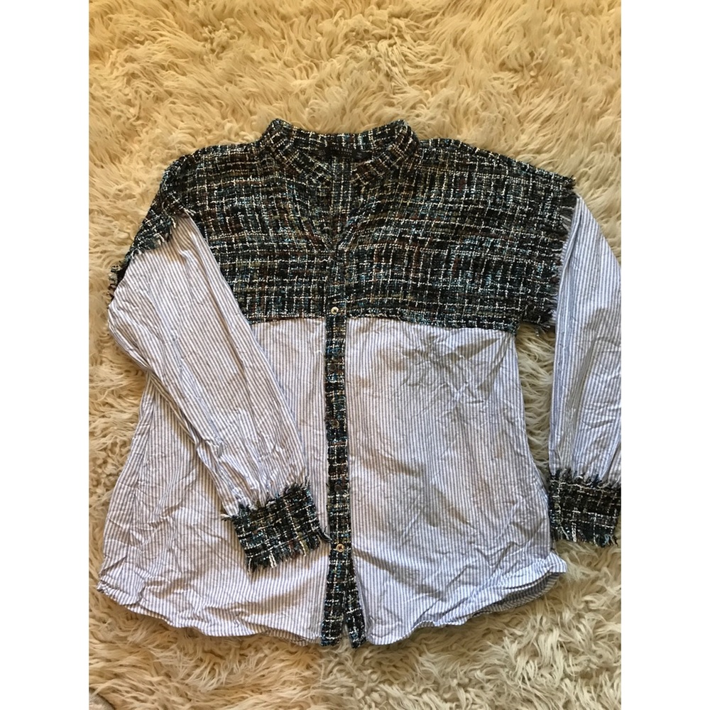 Zara Half tweed top